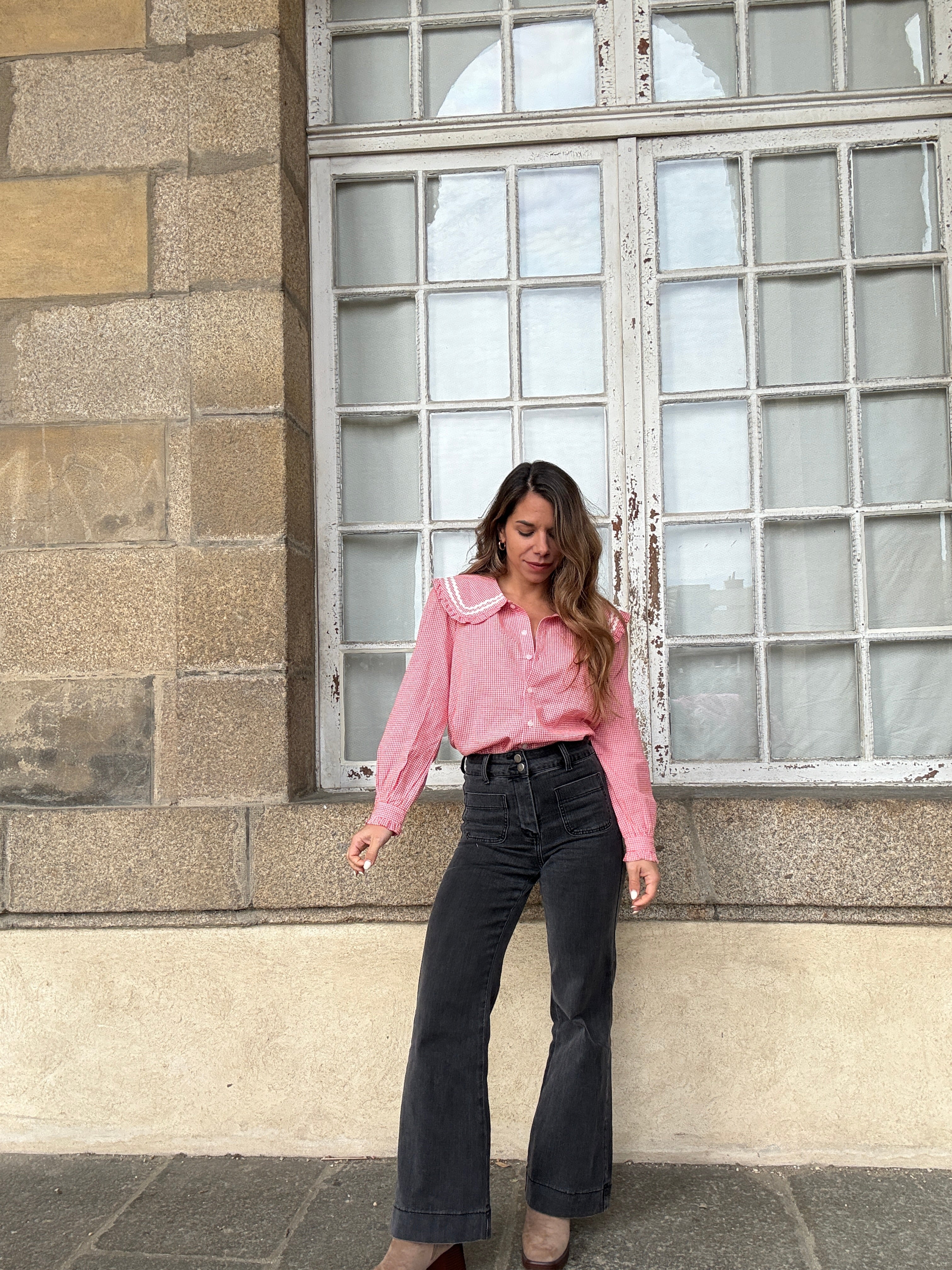 Anaëlle Claudine Collar Vichy Blouse