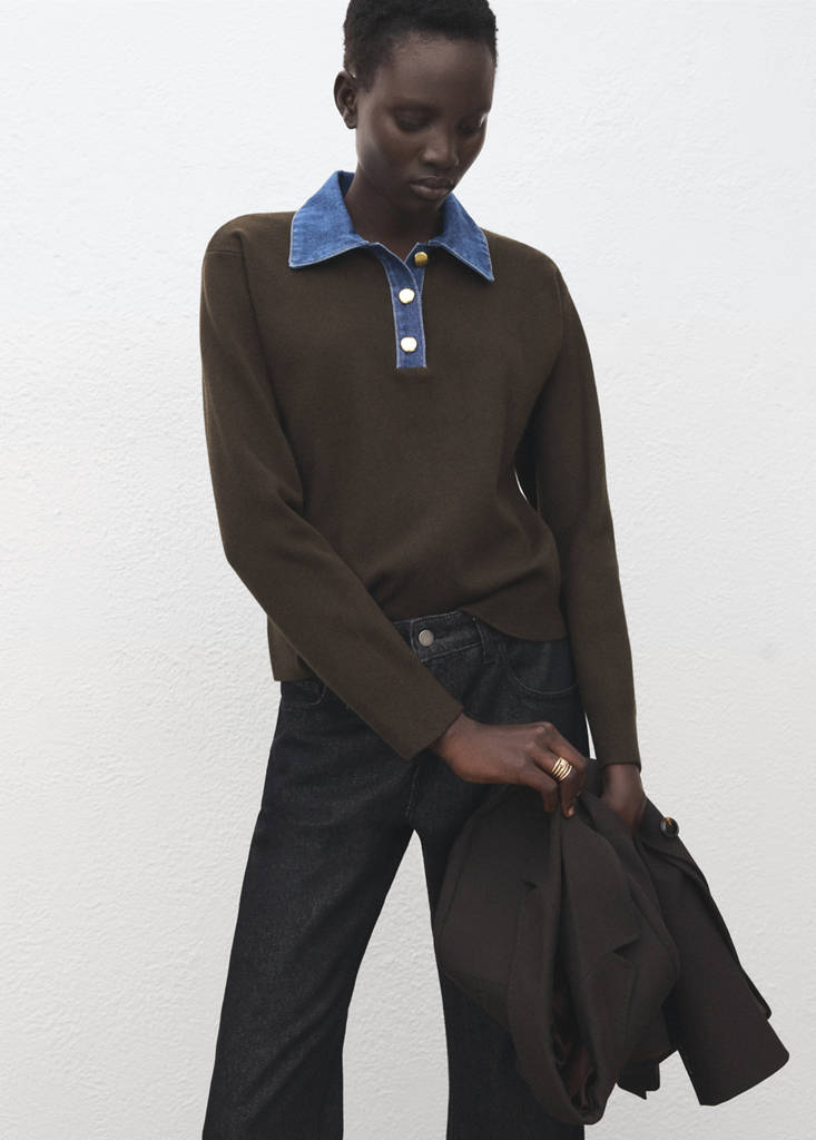 Pull-Over Col Chemise Combiné