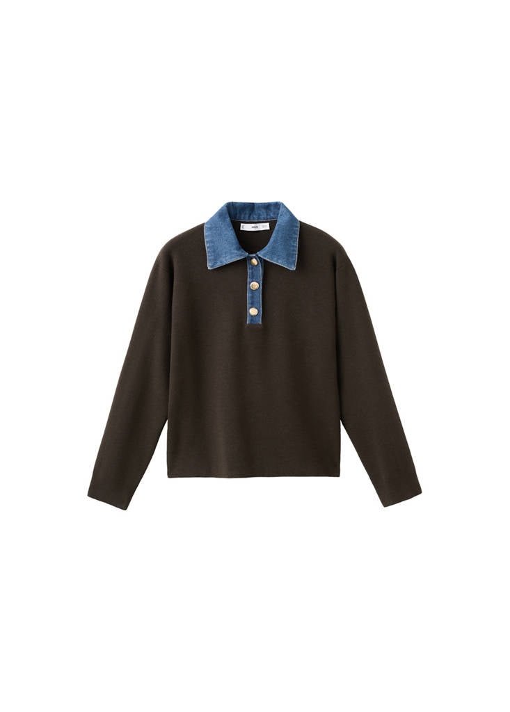 Pull-Over Col Chemise Combiné