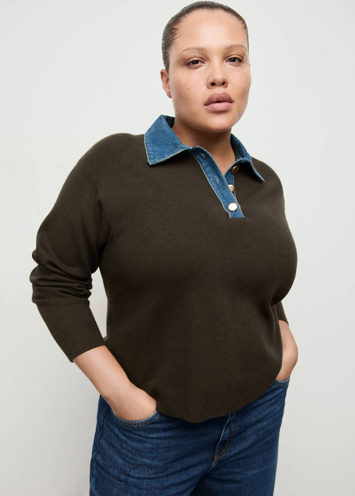 Pull-Over Col Chemise Combiné