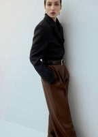 Pantalon Large En Cuir Synthétique