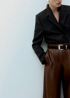 Pantalon Large En Cuir Synthétique