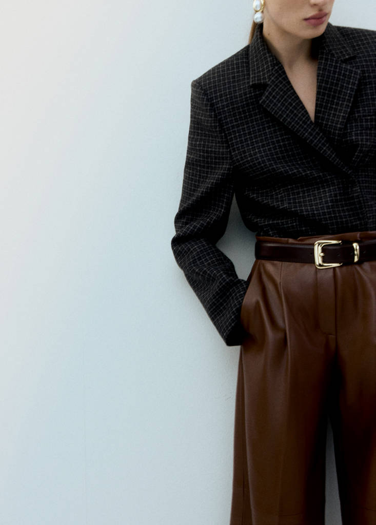 Pantalon Large En Cuir Synthétique