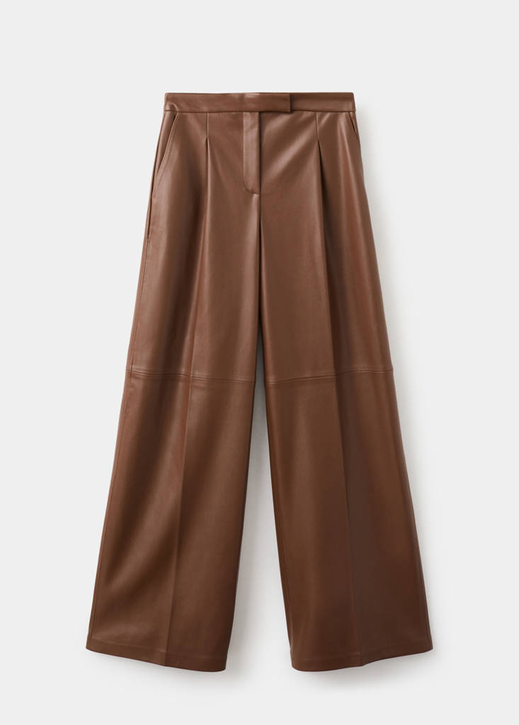 Pantalon Large En Cuir Synthétique