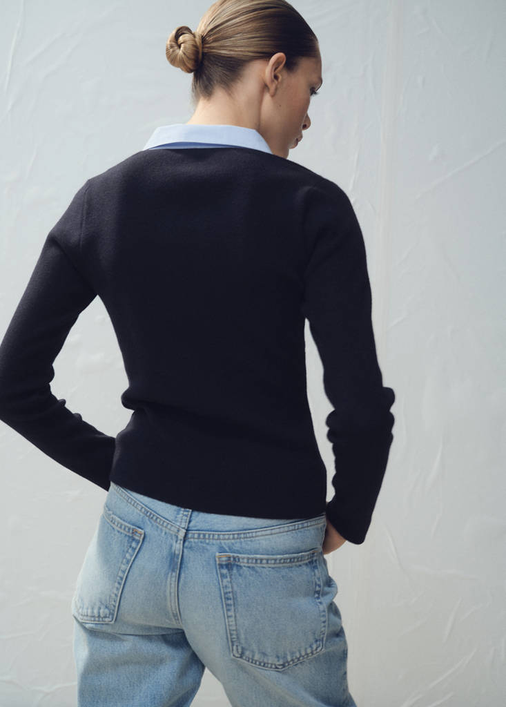 Pull-Over Col Chemise Combiné