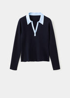 Pull-Over Col Chemise Combiné