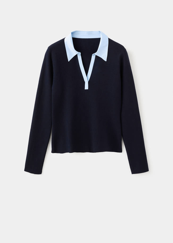 Pull-Over Col Chemise Combiné