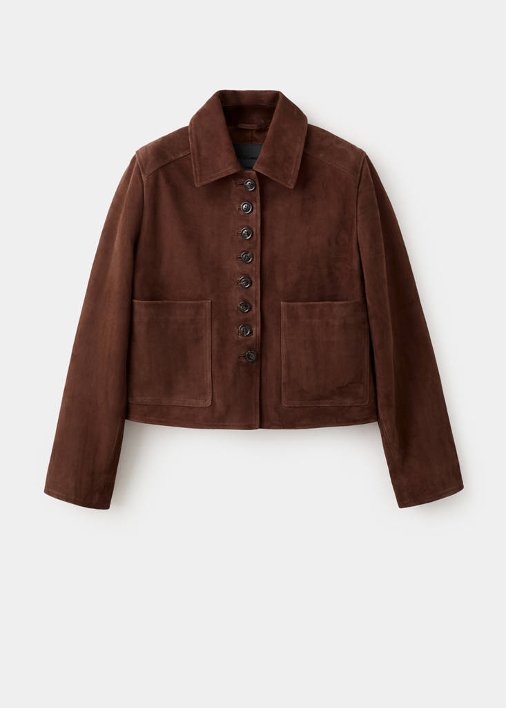 Chaqueta De Ante Con Cierre De Botones