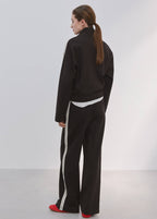 Pantaloni Driti a Righe a Contrasto