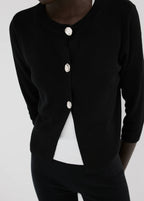 Cardigan in Maglia con Bottoni Gioiello