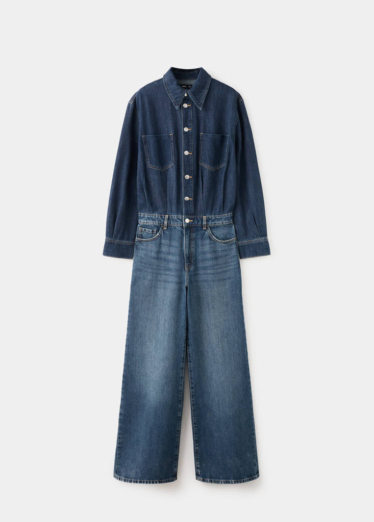Buttoned Denim Jumpsuit