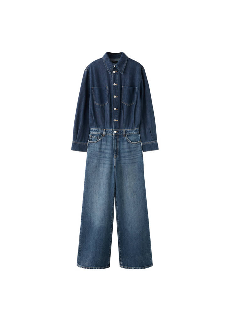 Buttoned Denim Jumpsuit