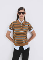 Pull-Over Rayures Col Polo