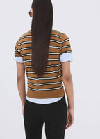 Pull-Over Rayures Col Polo