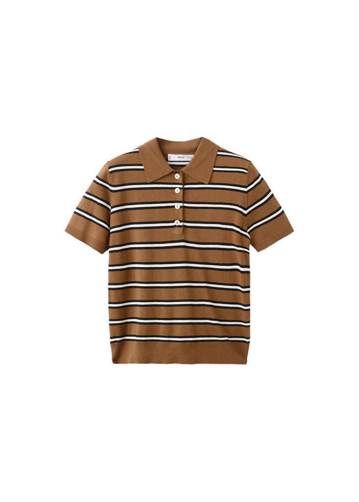 Pull-Over Rayures Col Polo