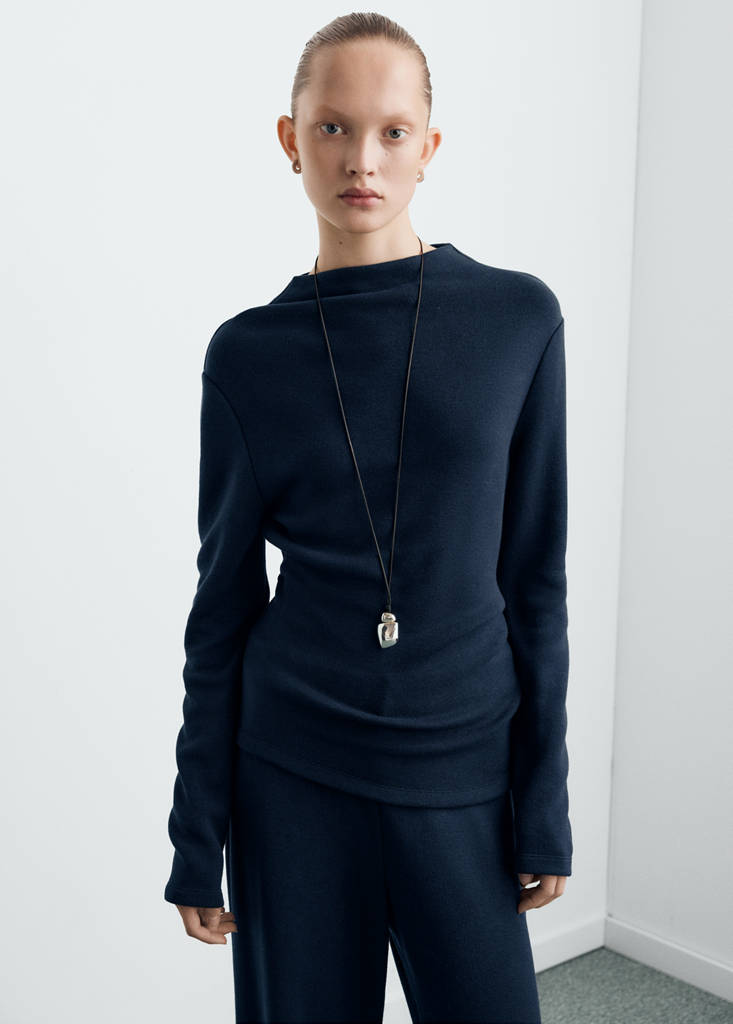 Sweat En Maille Fine Avec Col Cheminée