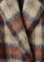 Manteau À Carreaux Laine Mélangée