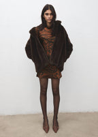 Robe Satinée En Imprimé Cachemire