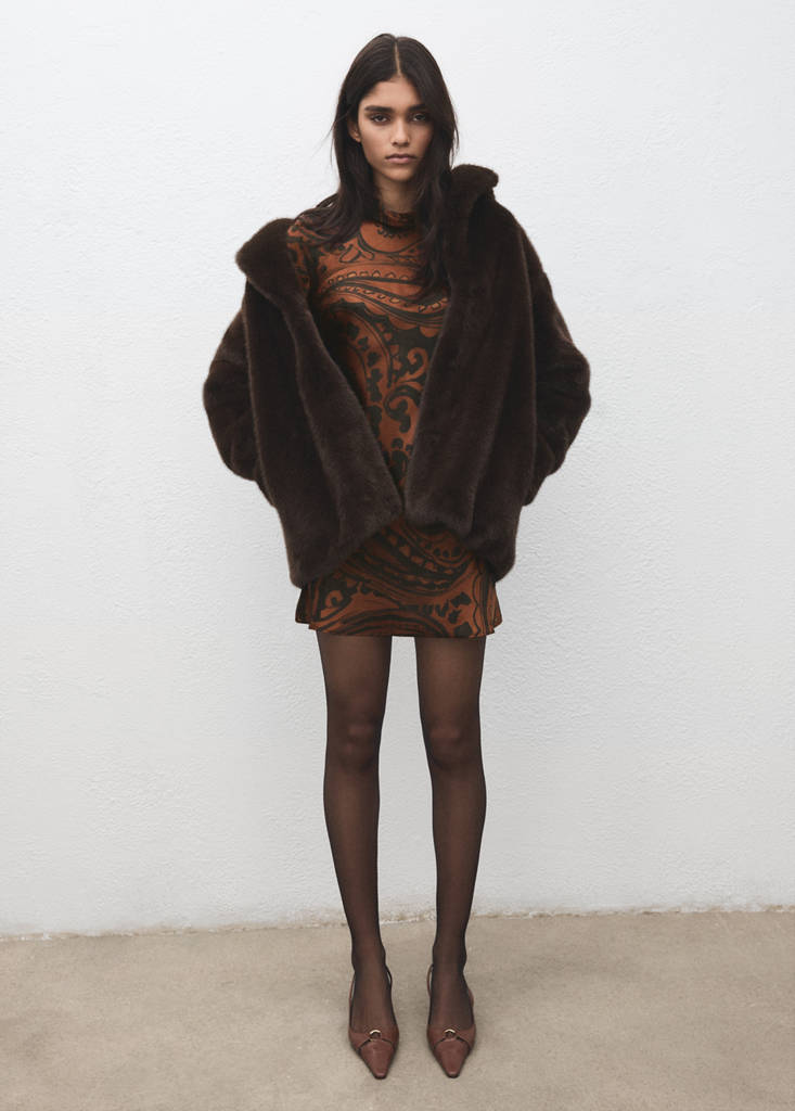Robe Satinée En Imprimé Cachemire