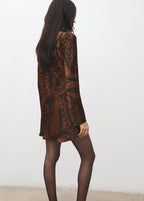 Robe Satinée En Imprimé Cachemire