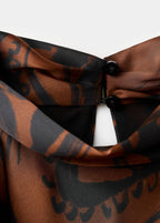 Robe Satinée En Imprimé Cachemire