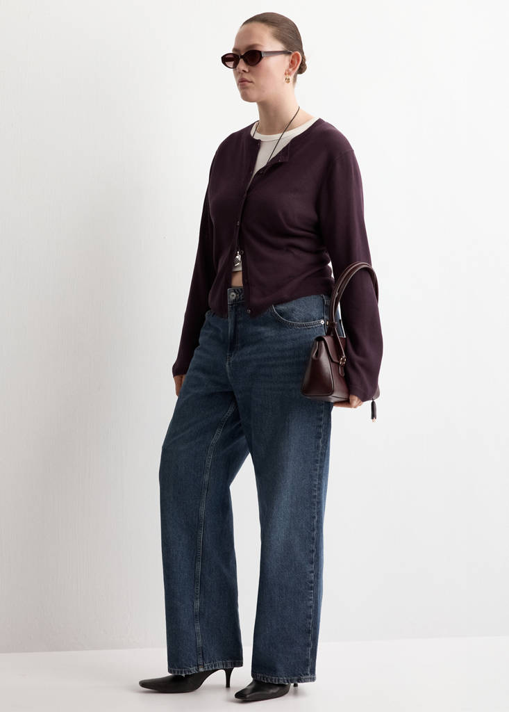 Gerader Feinstrick-Cardigan
