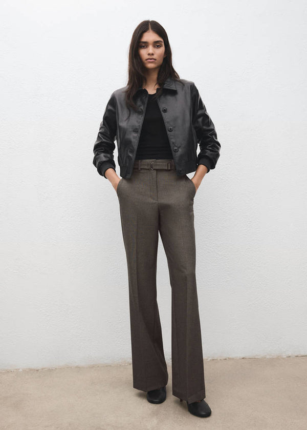 Pantalon Droit Avec Ceinture