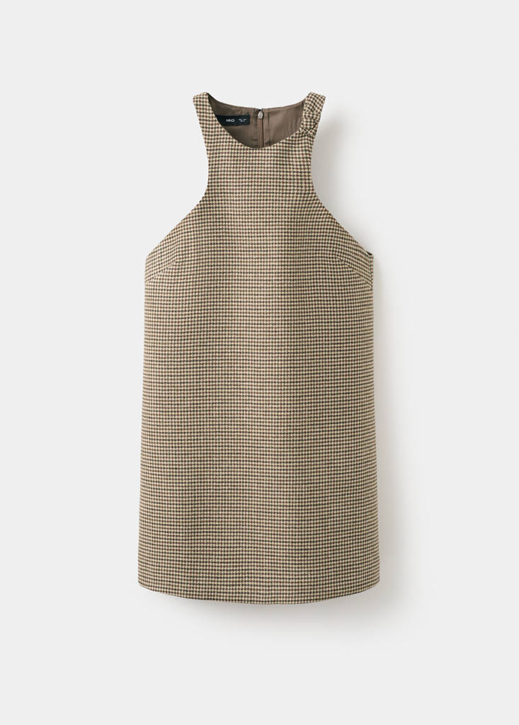 Robe En Laine Mélangée Pied-De-Poule