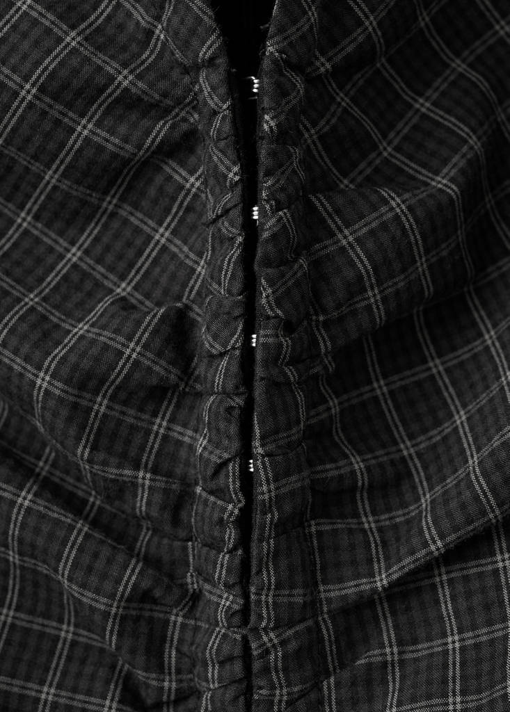 Gathered Checked Blouse