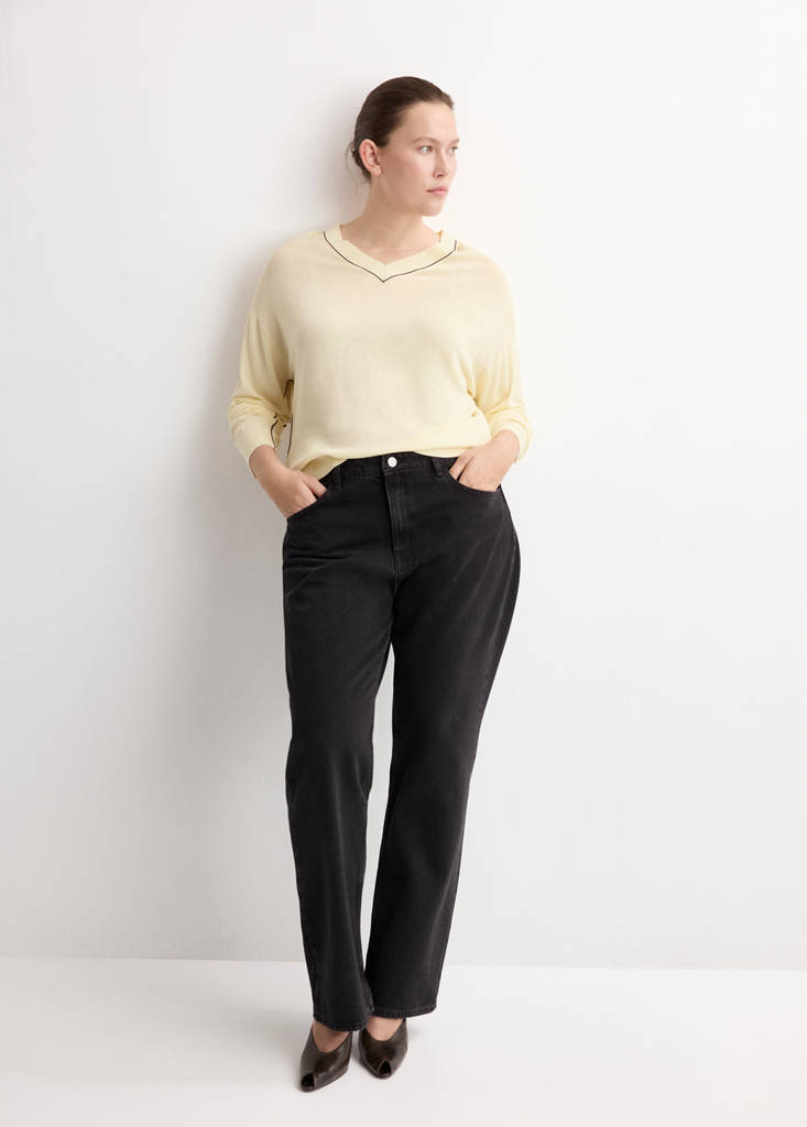 V-Neck Jumper with Contrast Trim