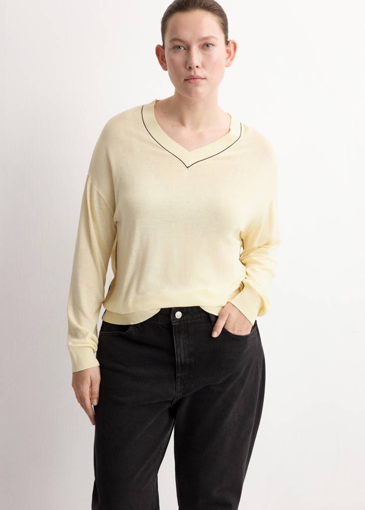 V-Neck Jumper with Contrast Trim