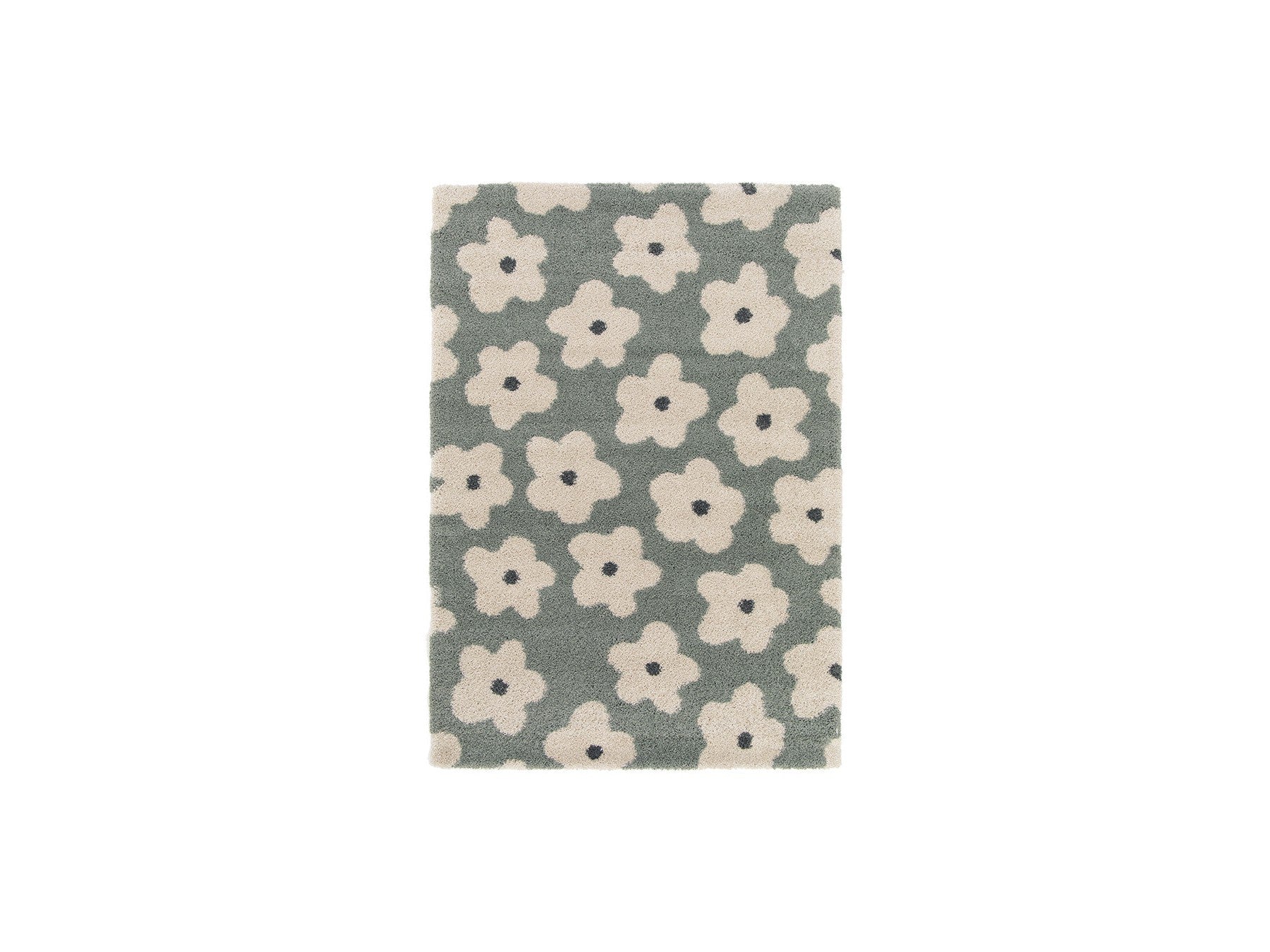 Suzy - Alfombra de pelo corto - Motivo floral - Azul