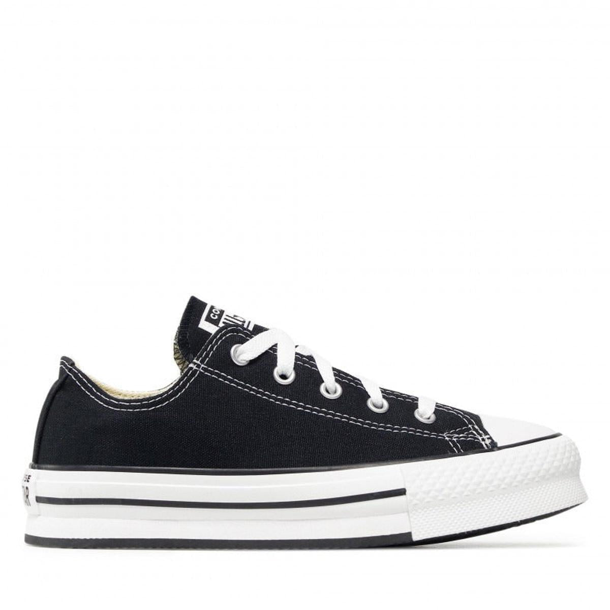 Canvas All Star Lift Hi Jr Sneakers - Black/White