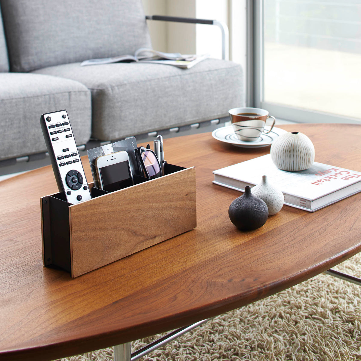 Organisateur De Bureau Rin - Noir Et Bois
