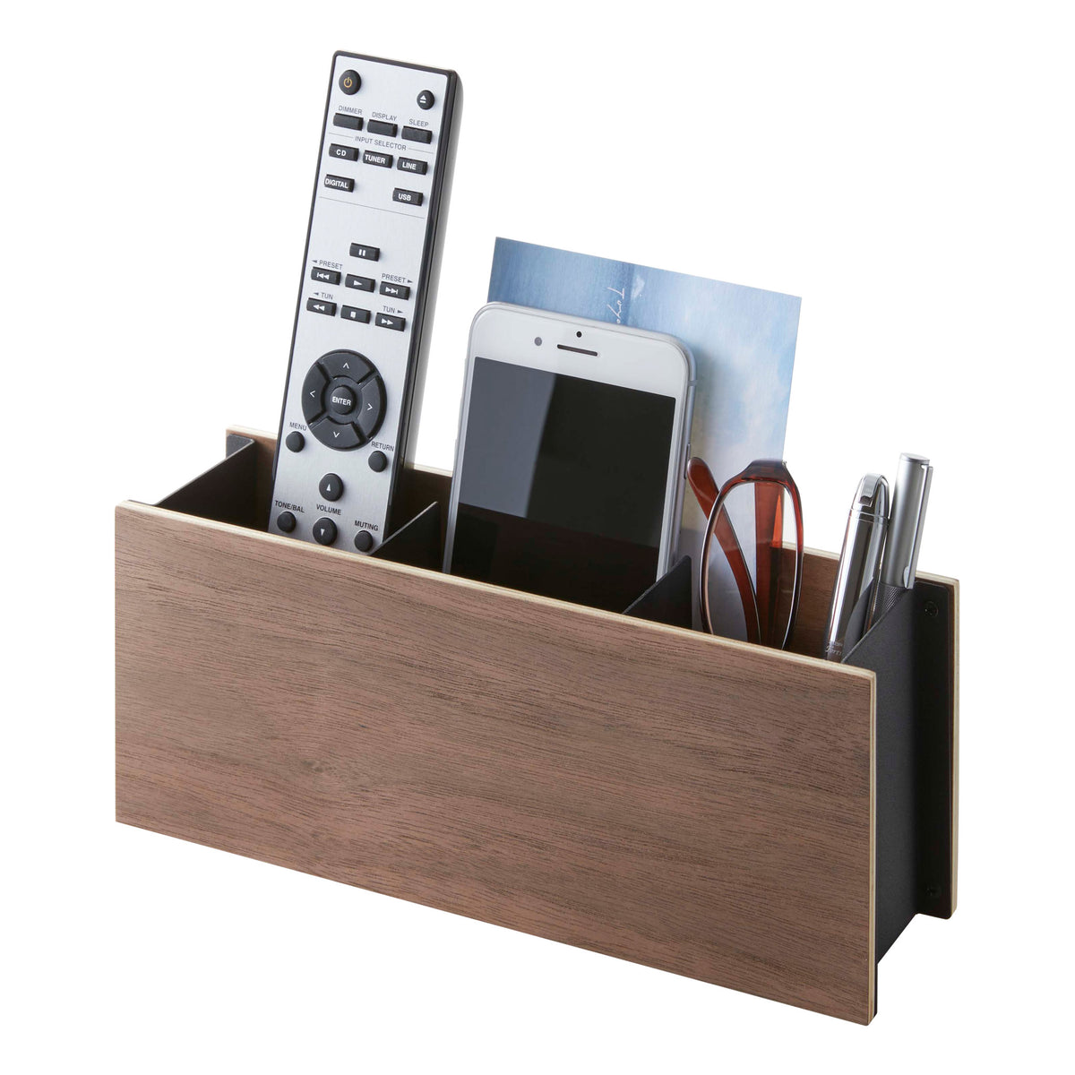 Organisateur De Bureau Rin - Noir Et Bois
