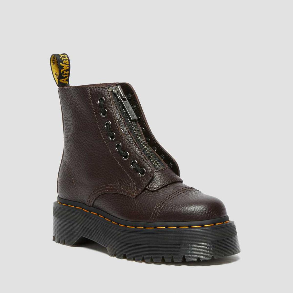 Dr Martens - Sinclair Burgundy Milled Nappa Boots - Red - Women's