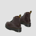 Dr Martens - Sinclair Burgundy Milled Nappa Boots - Red - Women's