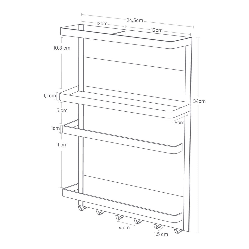 Magnetic Refrigerator Shelf - Tower - Black
