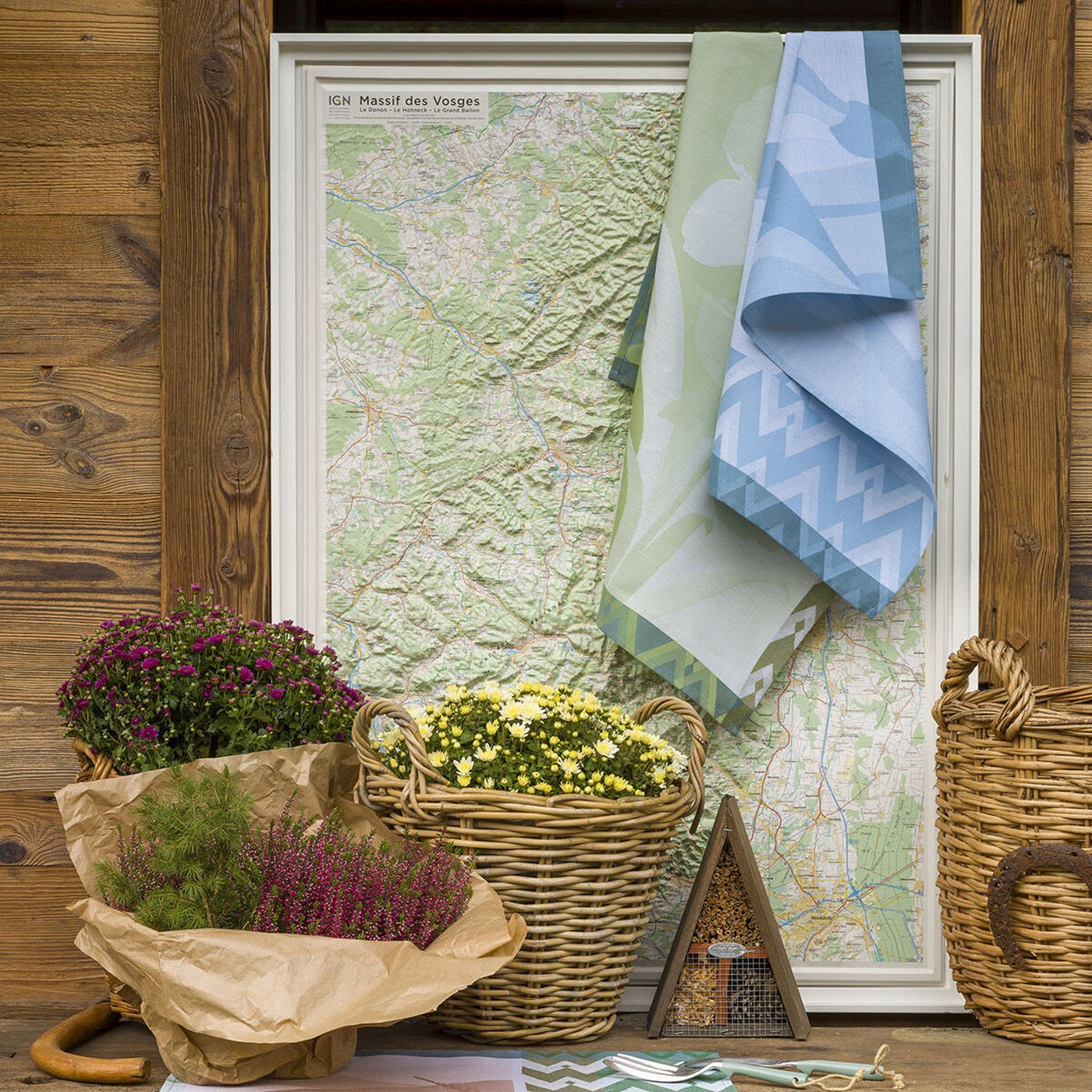 Jacquard Francés - Paño de Cocina - La Vie En Vosges - Verde