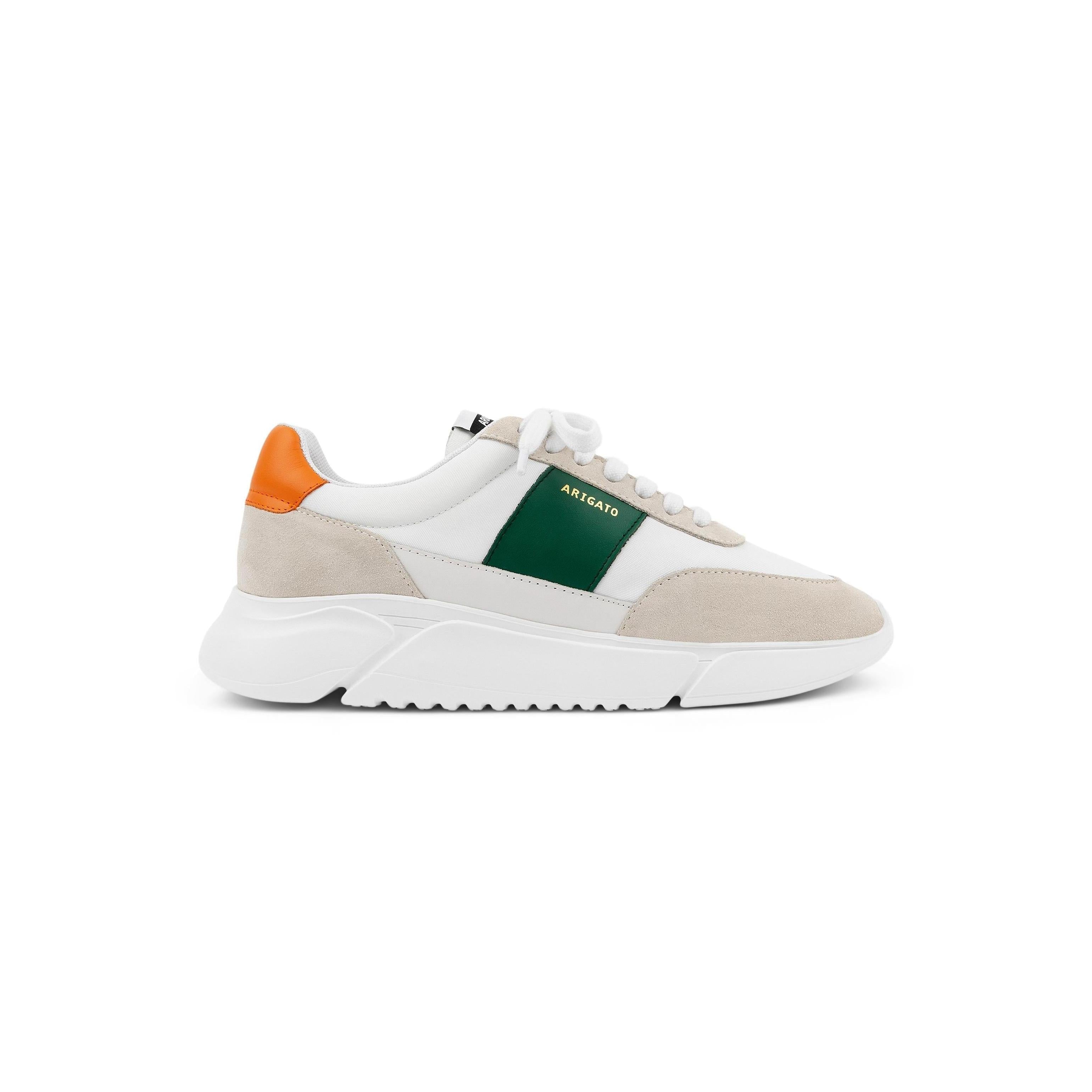 Genesis Vintage Runner Low-Top Trainers - White/Orange/Green - Men