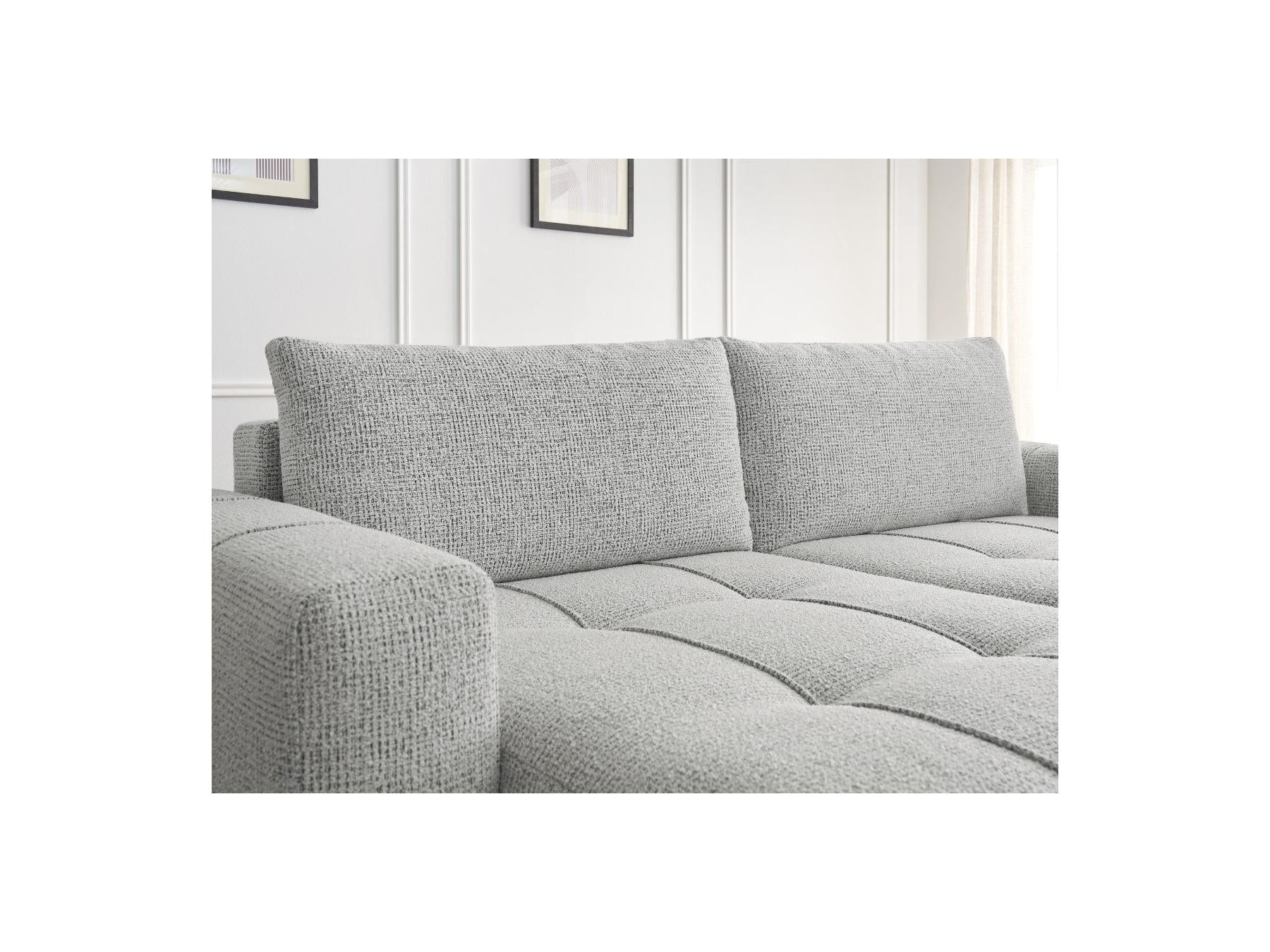 Arsene - Fixed Straight 4-Seater Deep Seat Sofa - Mottled Fabric