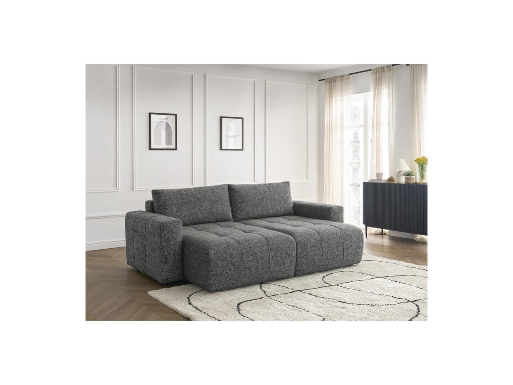 Arsene - Fixed Straight 4-Seater Deep Seat Sofa - Mottled Fabric
