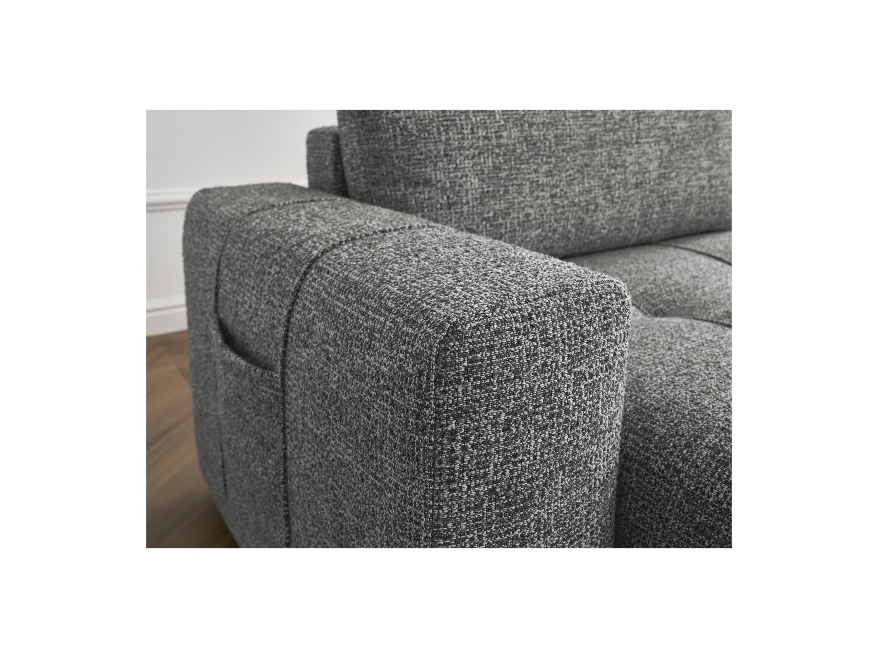 Arsene - Fixed Straight 4-Seater Deep Seat Sofa - Mottled Fabric