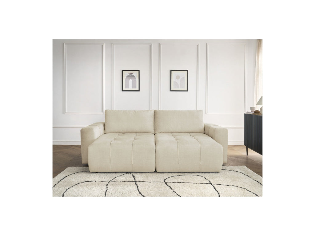 Sofá recto fijo de 4 plazas - Arsene - Asiento profundo - Tejido de terciopelo