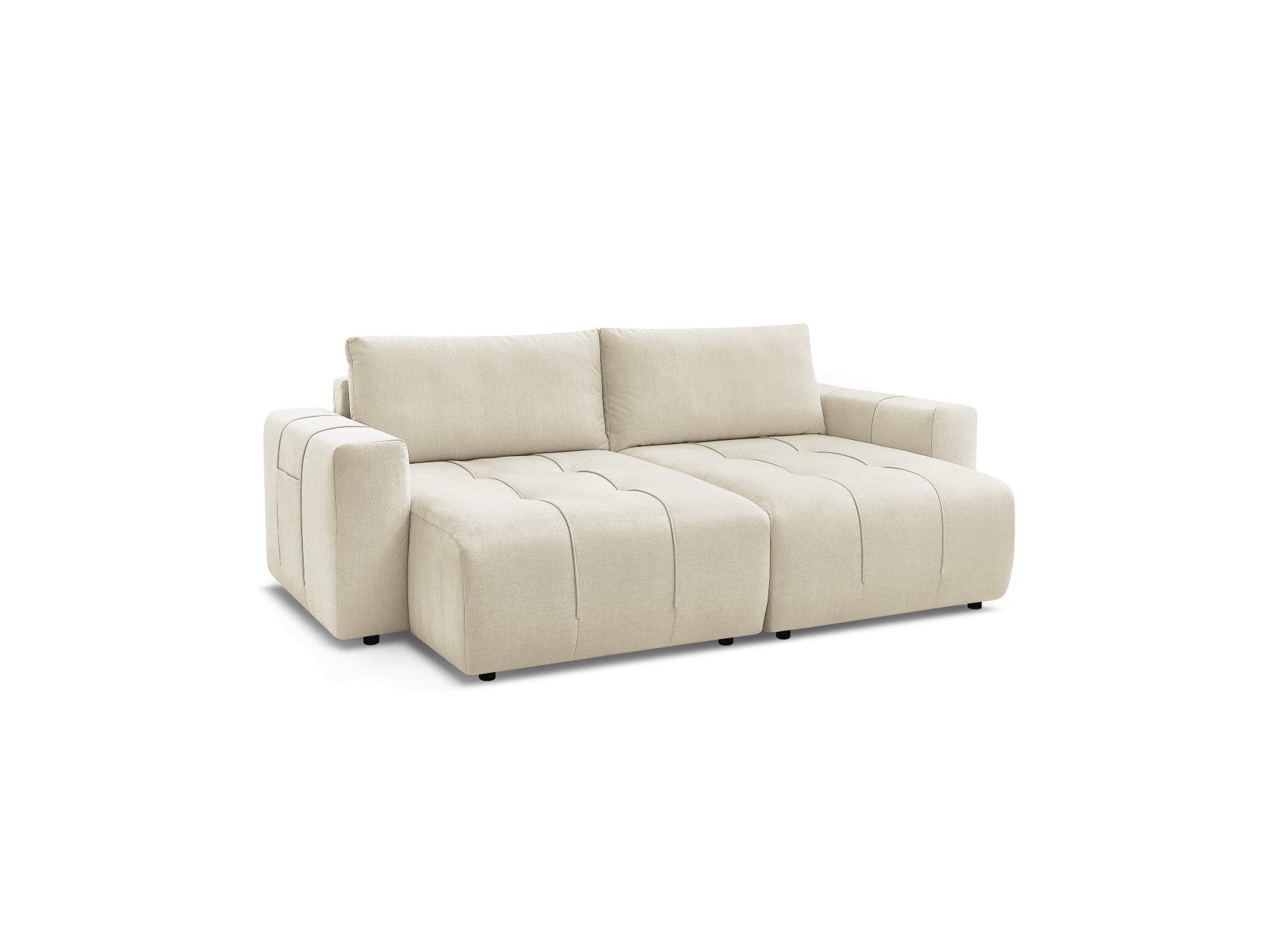 Sofá recto fijo de 4 plazas - Arsene - Asiento profundo - Tejido de terciopelo