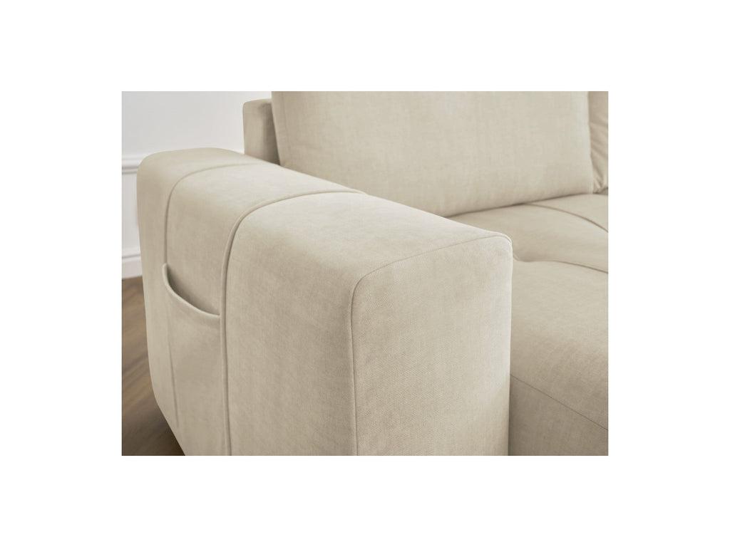 Sofá recto fijo de 4 plazas - Arsene - Asiento profundo - Tejido de terciopelo