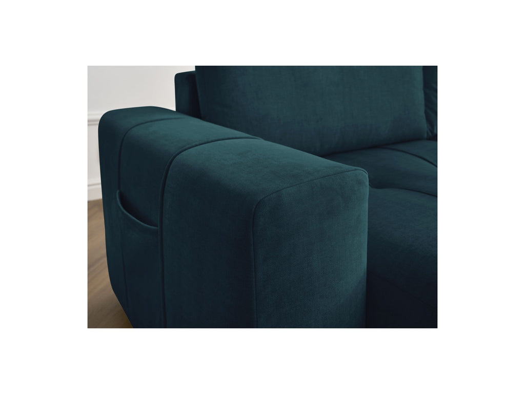 Sofá recto fijo de 4 plazas - Arsene - Asiento profundo - Tejido de terciopelo