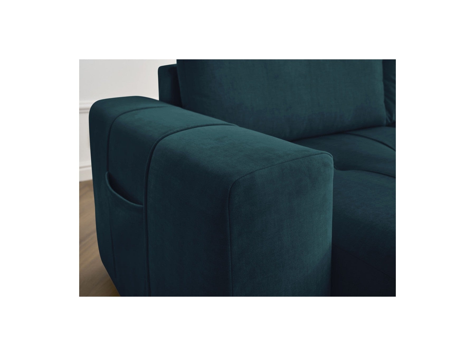 Sofá recto fijo de 4 plazas - Arsene - Asiento profundo - Tejido de terciopelo