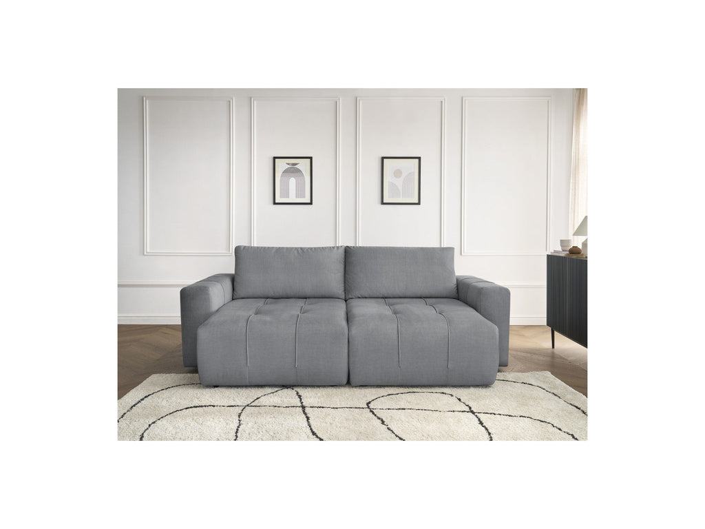Sofá recto fijo de 4 plazas - Arsene - Asiento profundo - Tejido de terciopelo