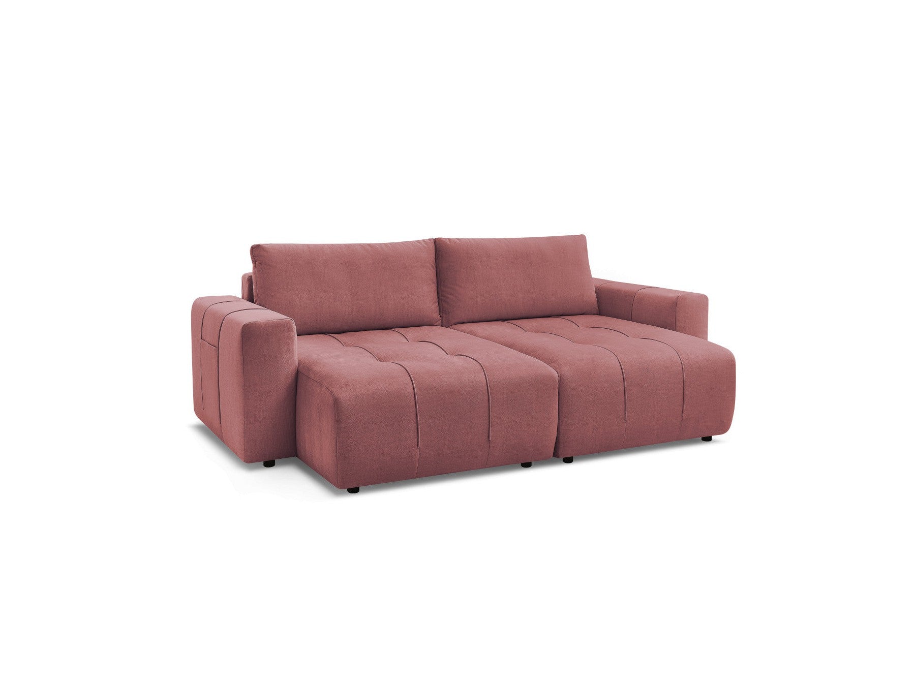 Sofá recto fijo de 4 plazas - Arsene - Asiento profundo - Tejido de terciopelo